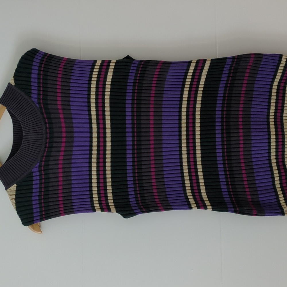 Dolan Purple and Yellow Striped Midi Dress - Picture 5 of 8
